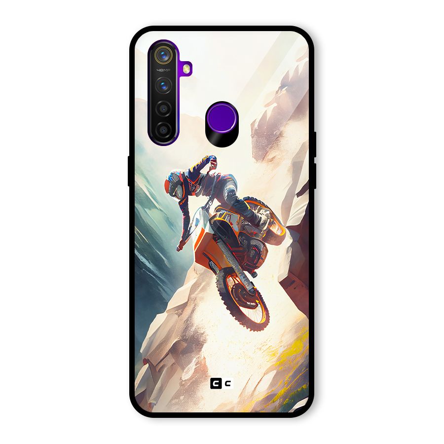 Mountain Biker Glass Back Case for Realme 5 Pro