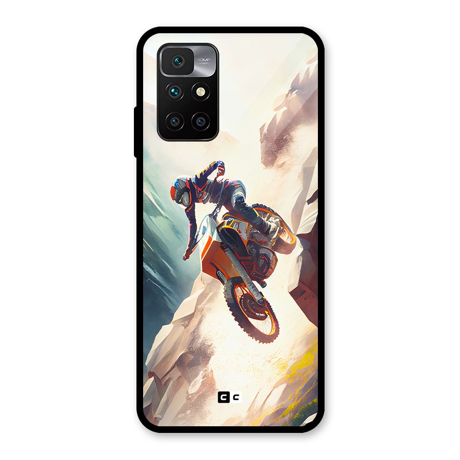 Mountain Biker Glass Back Case for Redmi 10 Prime