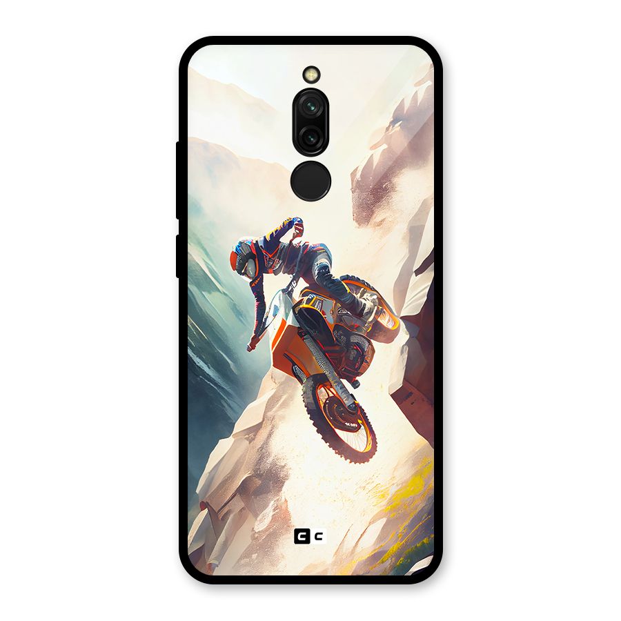 Mountain Biker Glass Back Case for Redmi 8