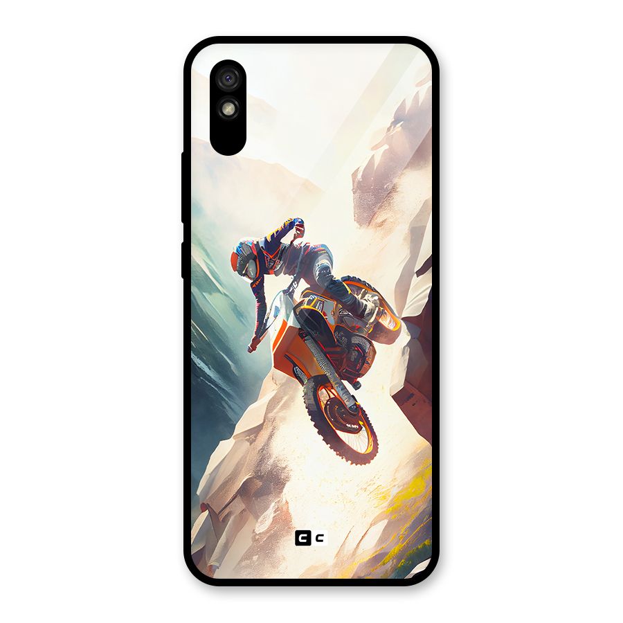Mountain Biker Glass Back Case for Redmi 9A