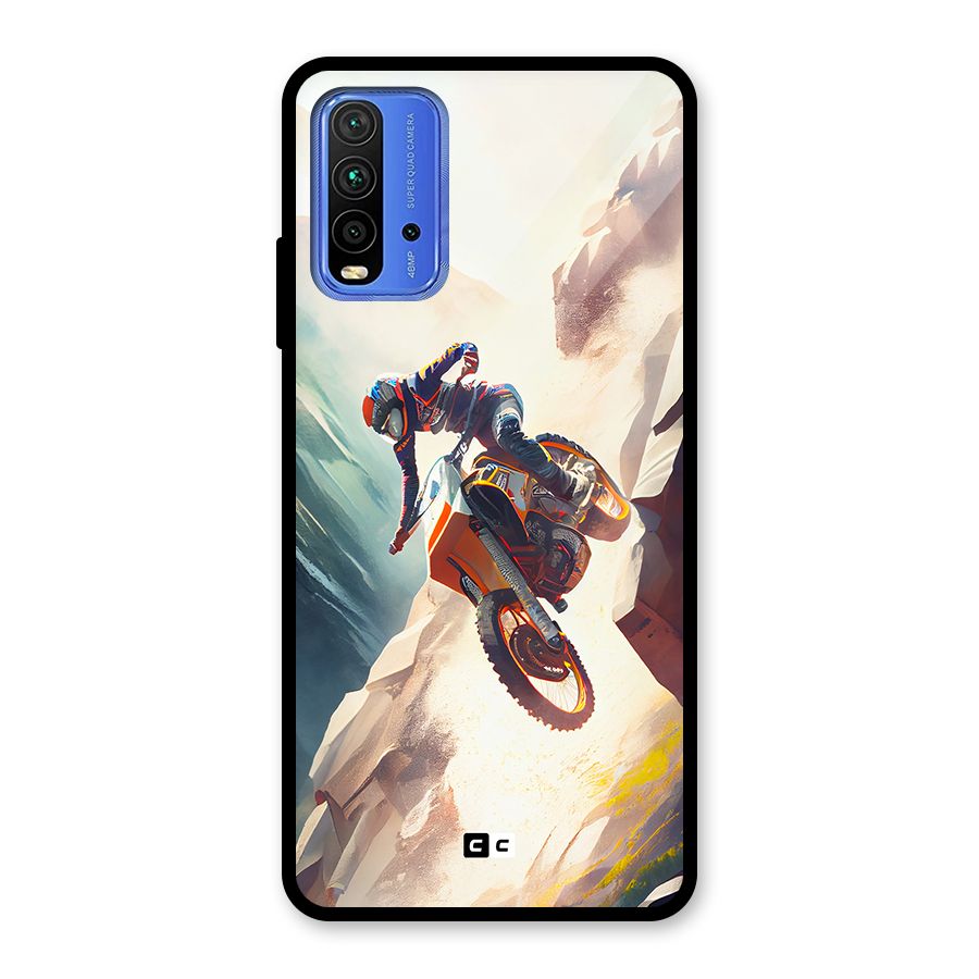 Mountain Biker Glass Back Case for Redmi 9 Power