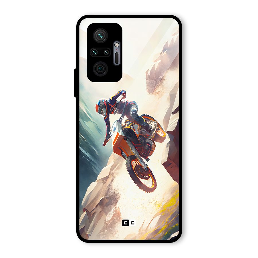 Mountain Biker Glass Back Case for Redmi Note 10 Pro Max