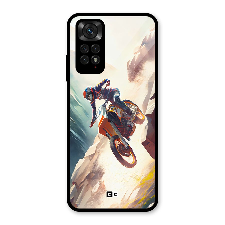 Mountain Biker Glass Back Case for Redmi Note 11