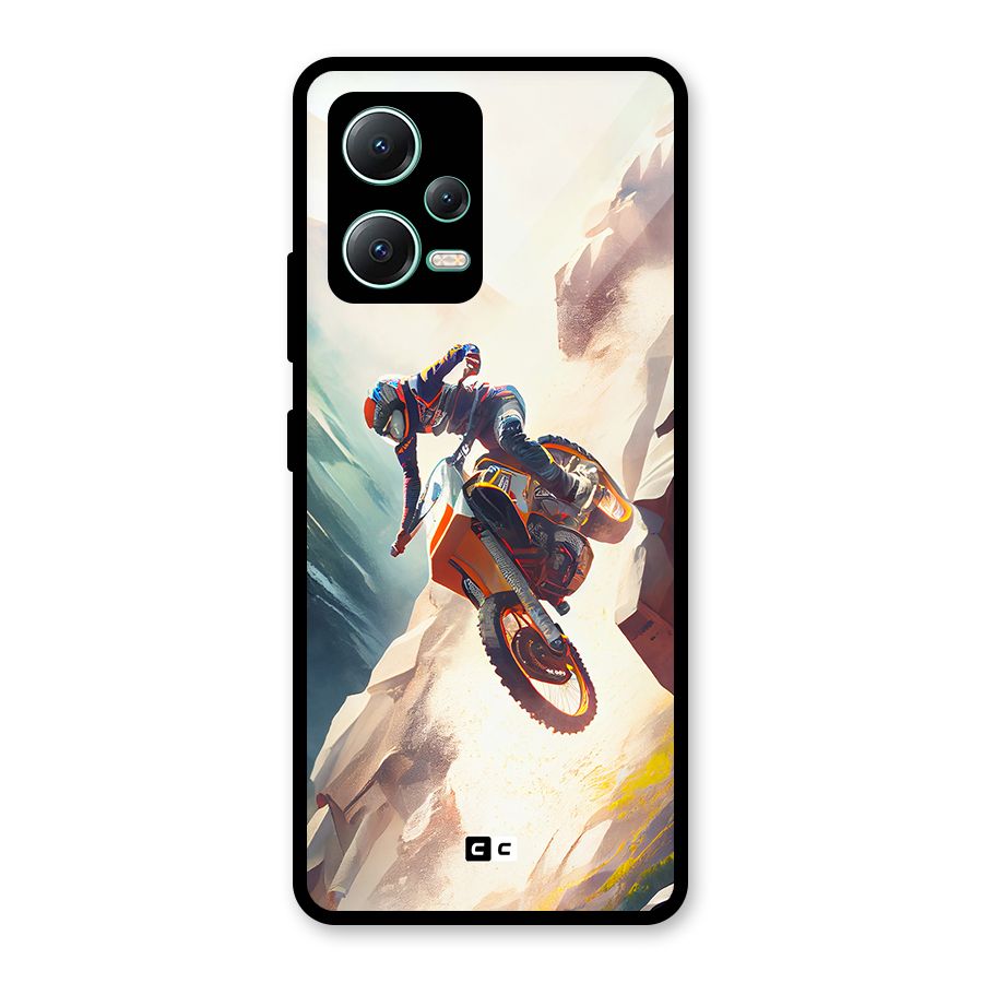 Mountain Biker Glass Back Case for Redmi Note 12 5G