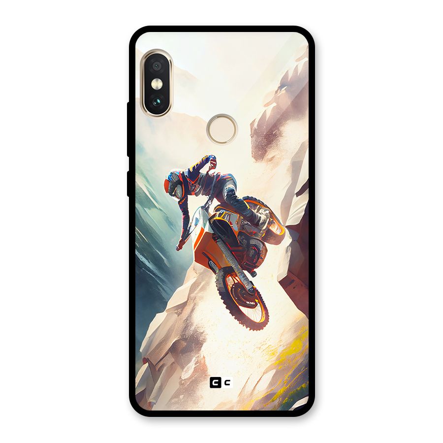 Mountain Biker Glass Back Case for Redmi Note 5 Pro