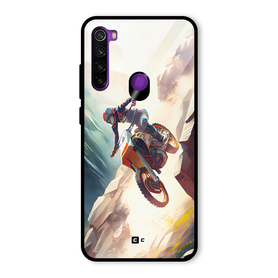 Mountain Biker Glass Back Case for Redmi Note 8