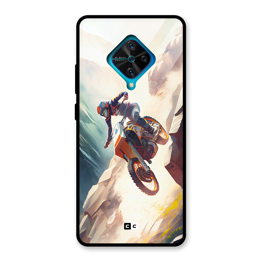 Mountain Biker Glass Back Case for Vivo S1 Pro