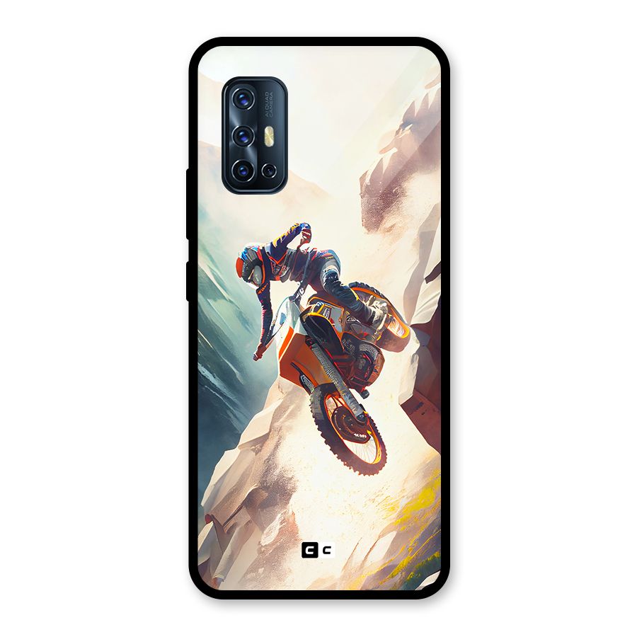 Mountain Biker Glass Back Case for Vivo V17