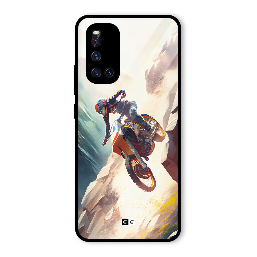 Mountain Biker Glass Back Case for Vivo V19