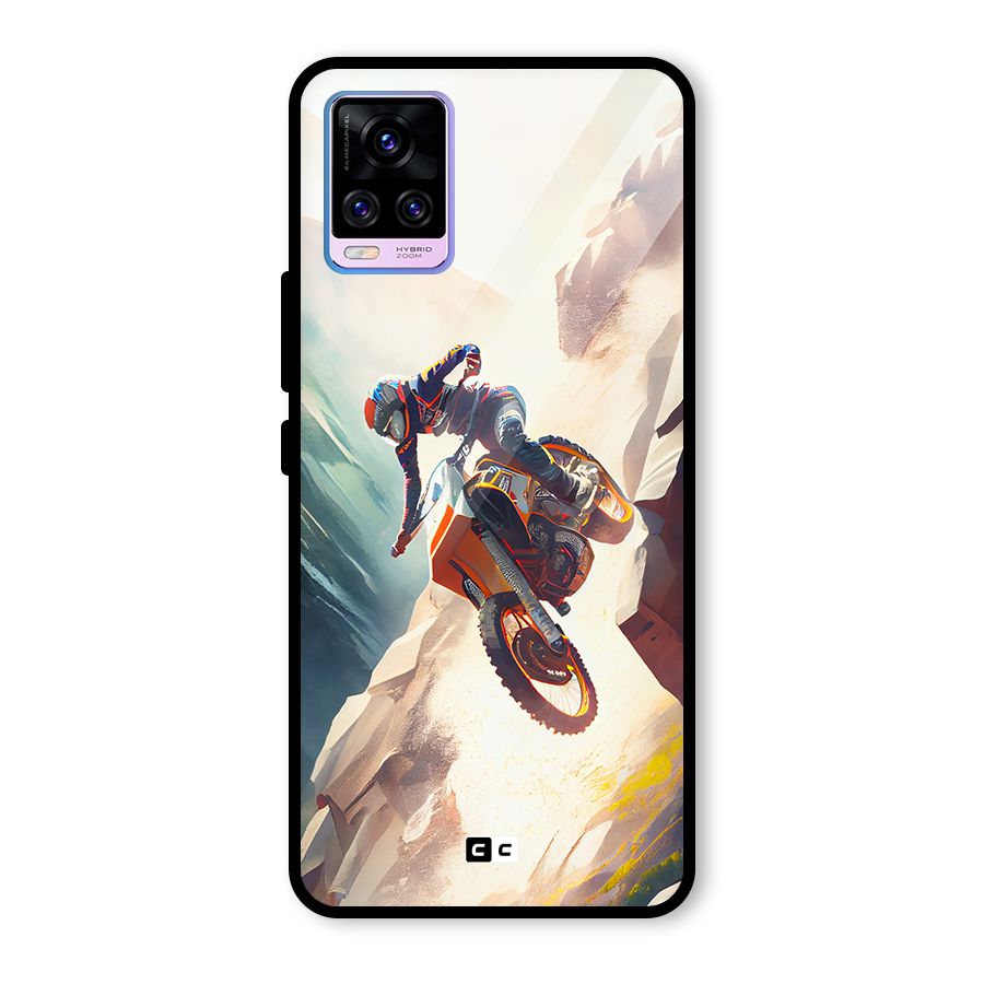 Mountain Biker Glass Back Case for Vivo V20 Pro