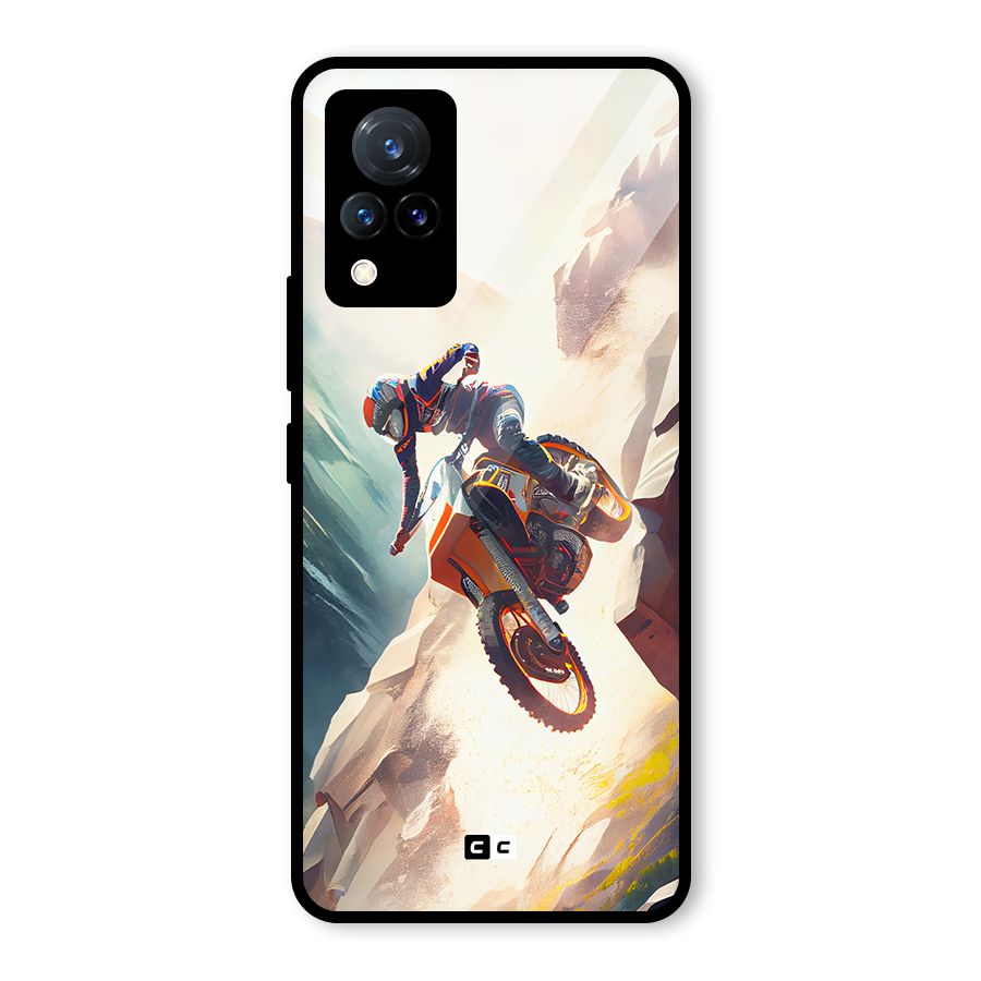 Mountain Biker Glass Back Case for Vivo V21 5G