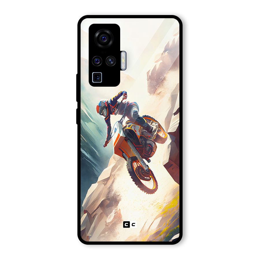 Mountain Biker Glass Back Case for Vivo X50 Pro