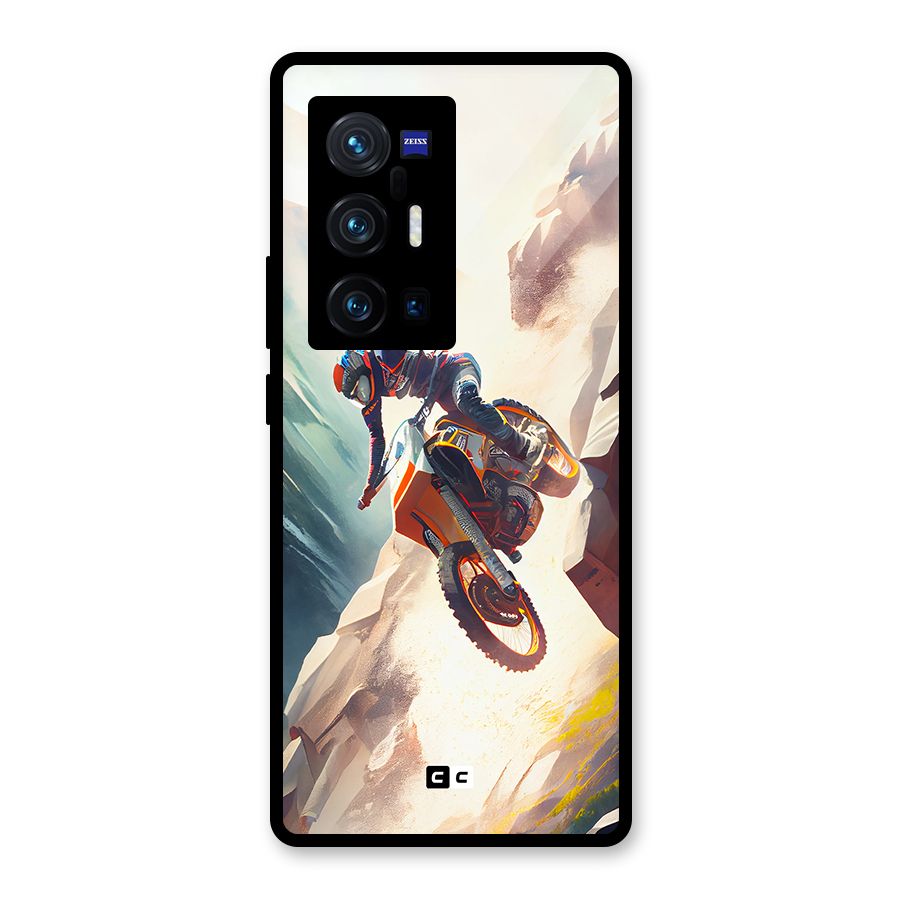 Mountain Biker Glass Back Case for Vivo X70 Pro Plus