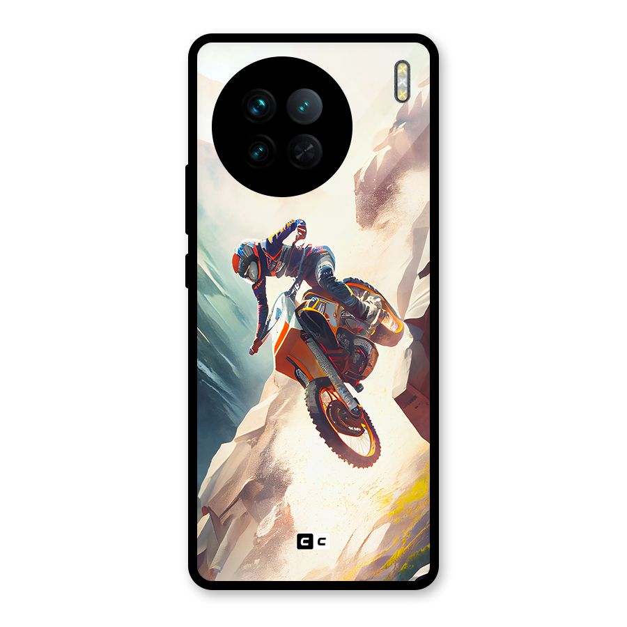 Mountain Biker Glass Back Case for Vivo X90
