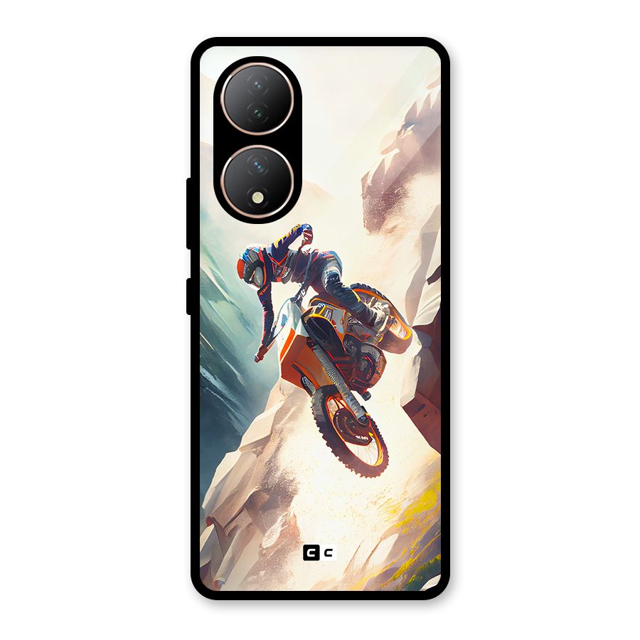 Mountain Biker Glass Back Case for Vivo Y100A
