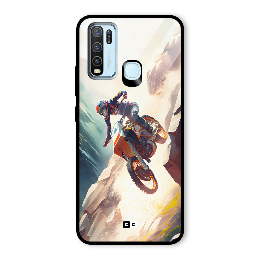 Mountain Biker Glass Back Case for Vivo Y30