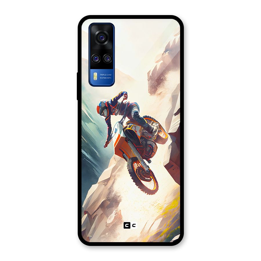 Mountain Biker Glass Back Case for Vivo Y31