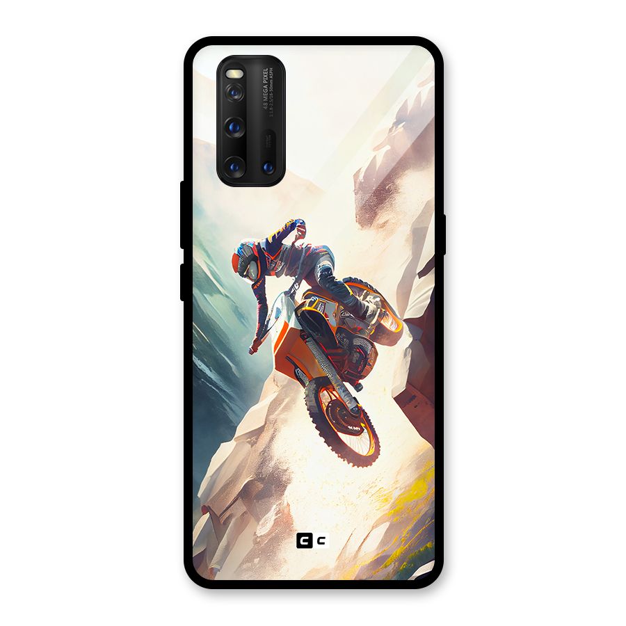 Mountain Biker Glass Back Case for Vivo iQOO 3