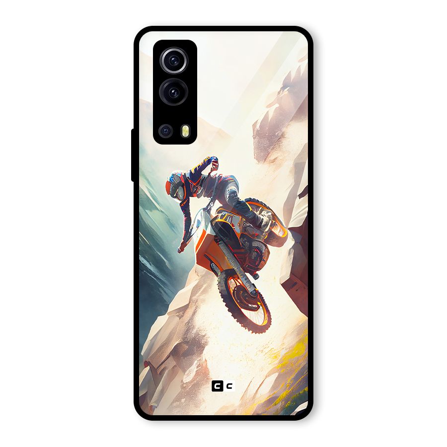 Mountain Biker Glass Back Case for Vivo iQOO Z3