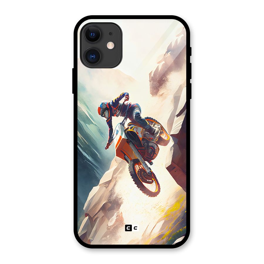 Mountain Biker Glass Back Case for iPhone 11
