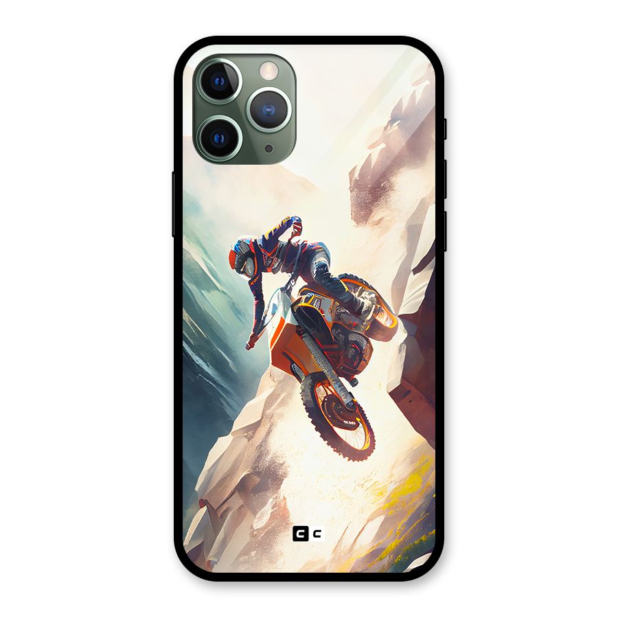 Mountain Biker Glass Back Case for iPhone 11 Pro