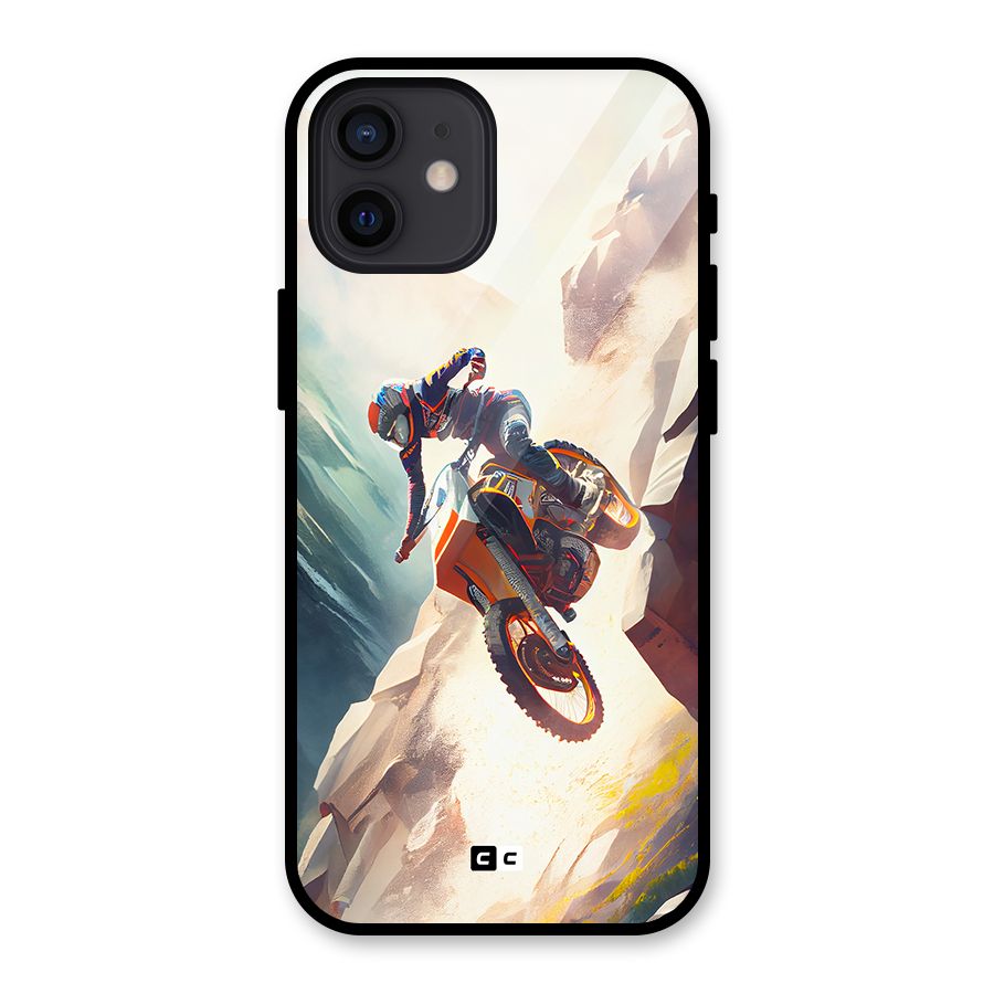 Mountain Biker Glass Back Case for iPhone 12