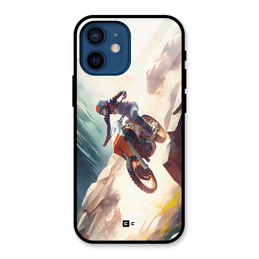 Mountain Biker Glass Back Case for iPhone 12 Mini