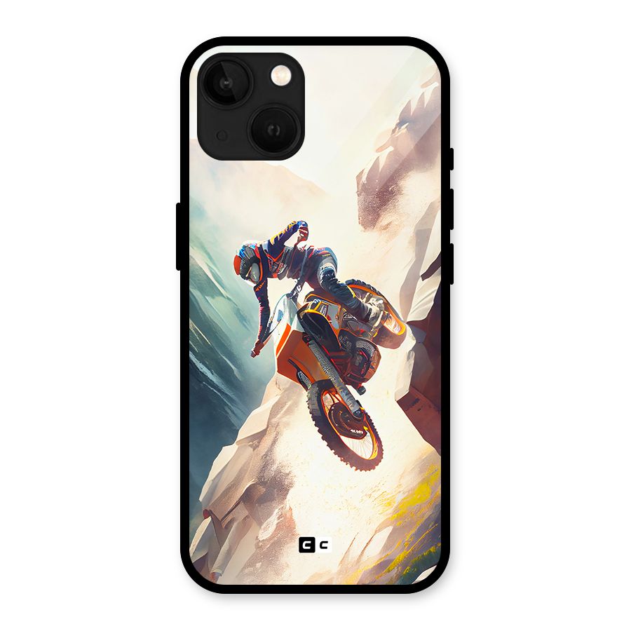 Mountain Biker Glass Back Case for iPhone 13