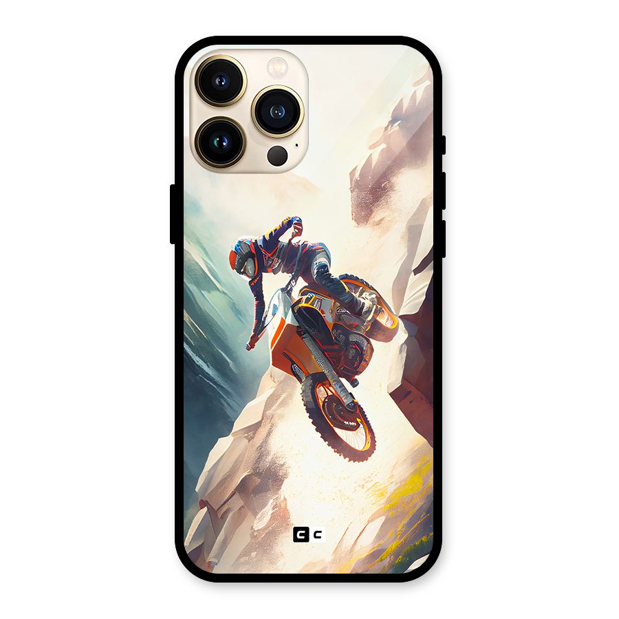 Mountain Biker Glass Back Case for iPhone 13 Pro Max