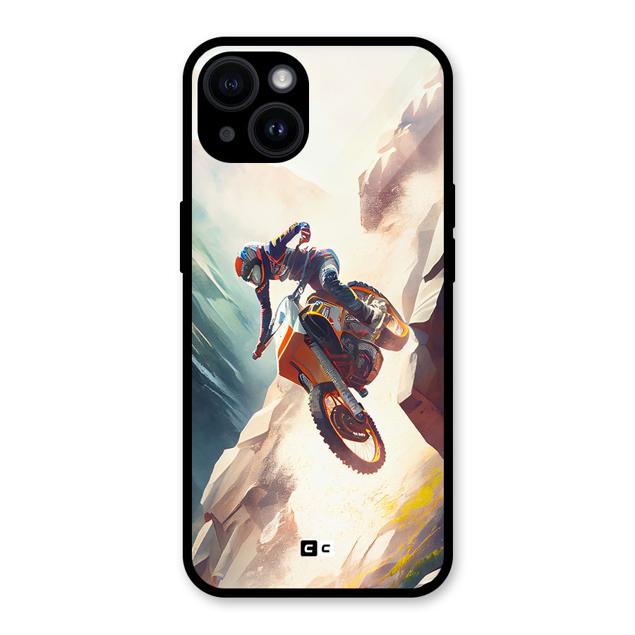 Mountain Biker Glass Back Case for iPhone 14