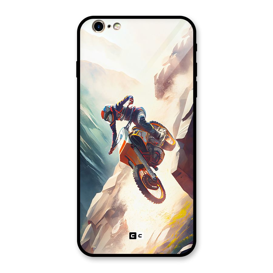 Mountain Biker Glass Back Case for iPhone 6 Plus 6S Plus