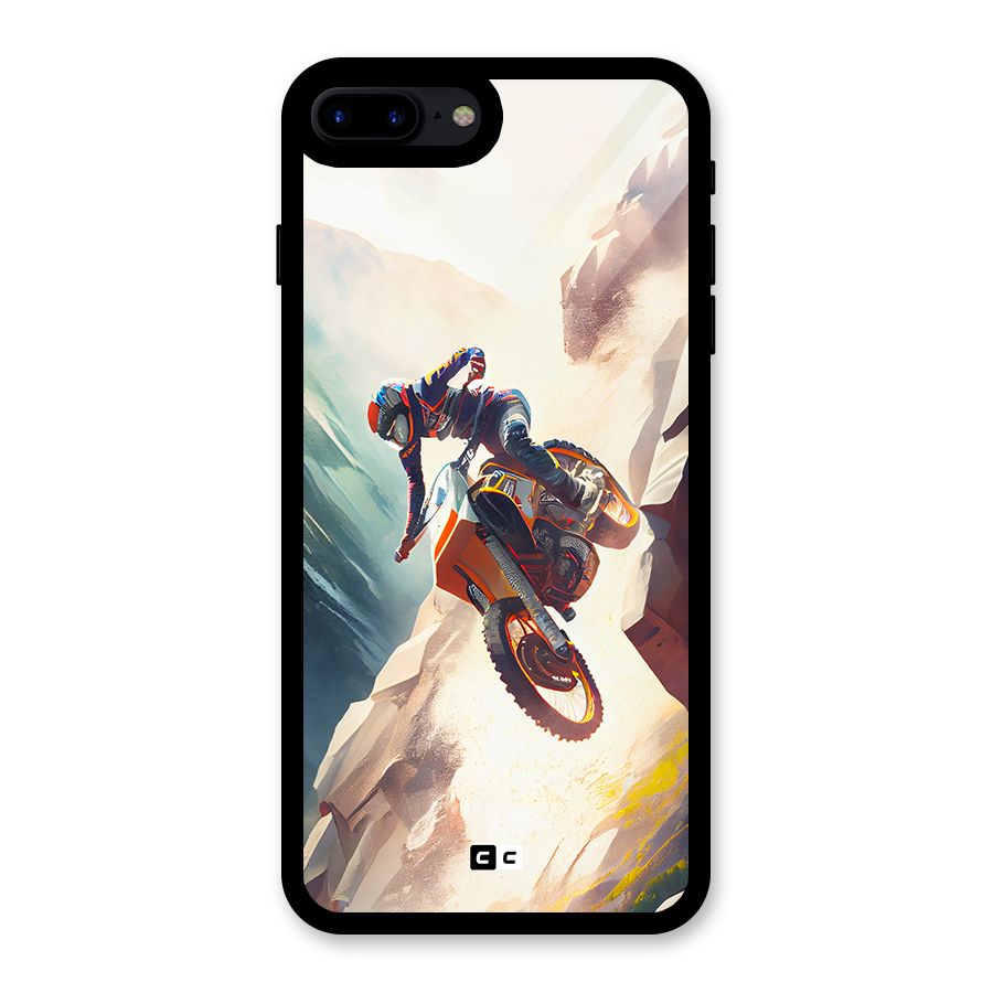 Mountain Biker Glass Back Case for iPhone 8 Plus