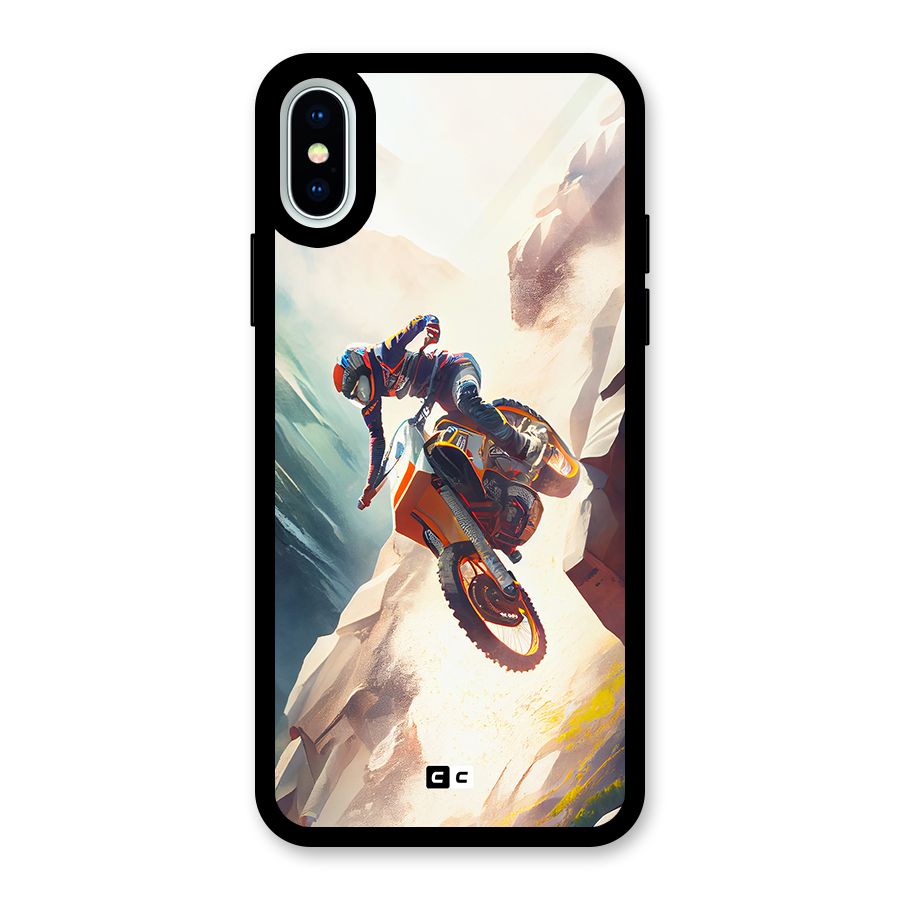Mountain Biker Glass Back Case for iPhone XS