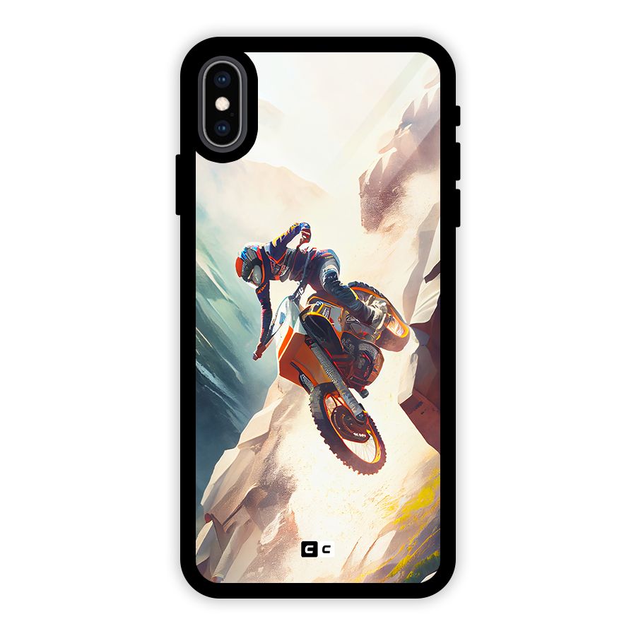 Mountain Biker Glass Back Case for iPhone XS Max