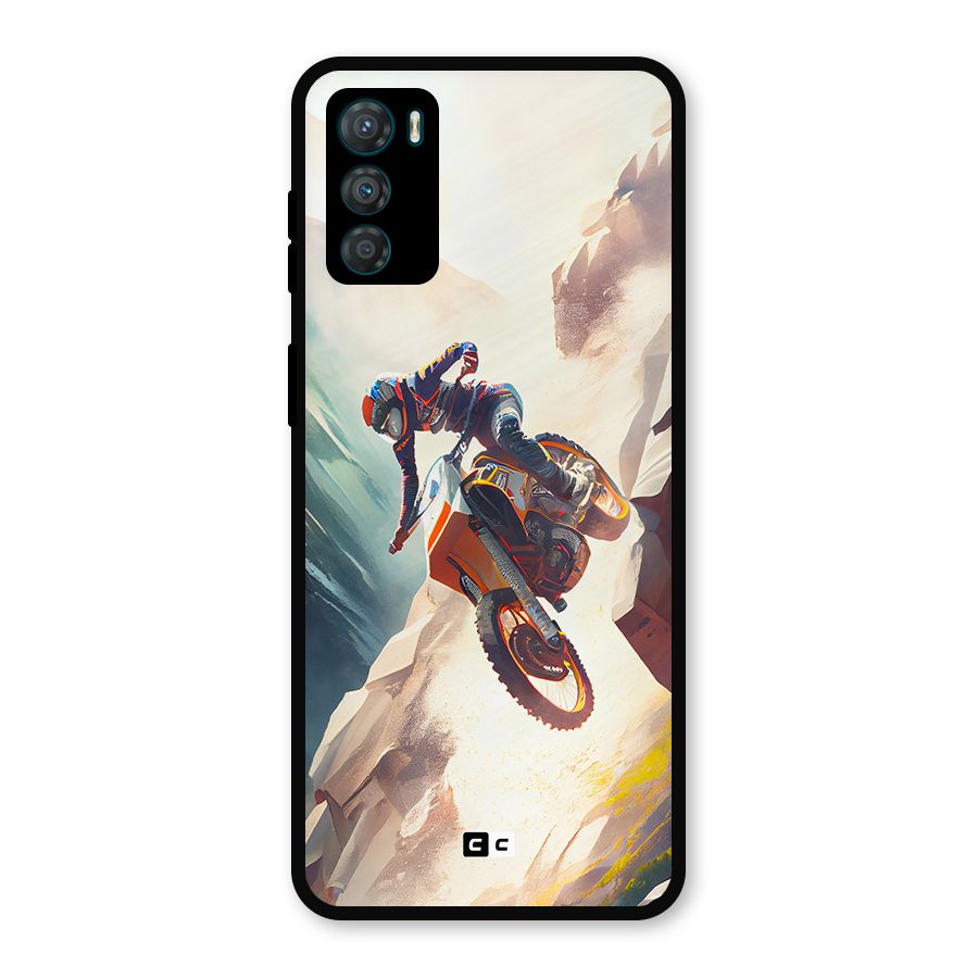 Mountain Biker Metal Back Case for Moto G42