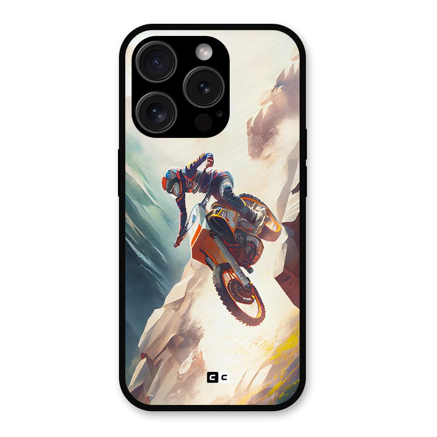Mountain Biker Metal Back Case for iPhone 15 Pro