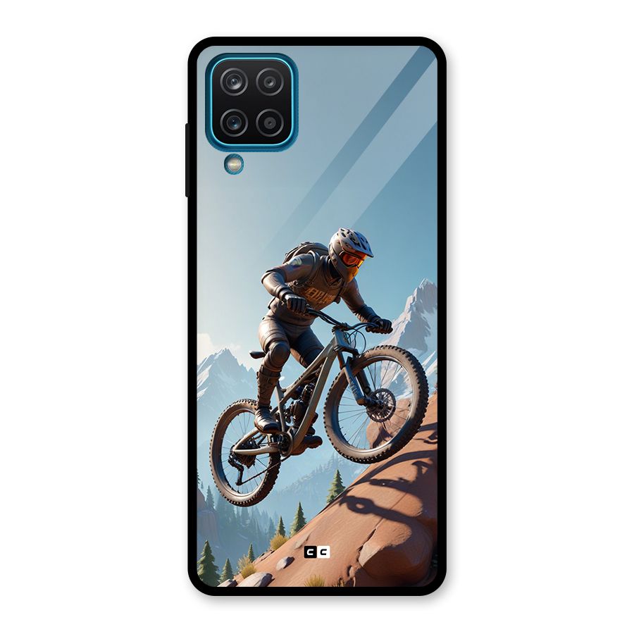 Mountain Rider Glass Back Case for Galaxy A12