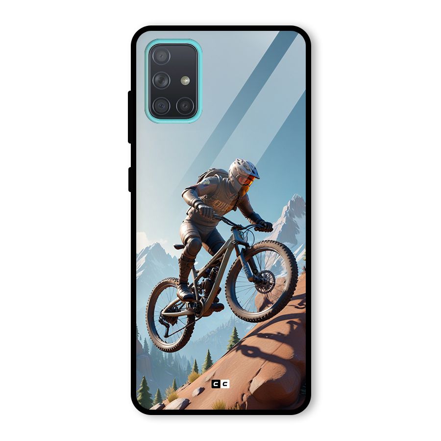 Mountain Rider Glass Back Case for Galaxy A71