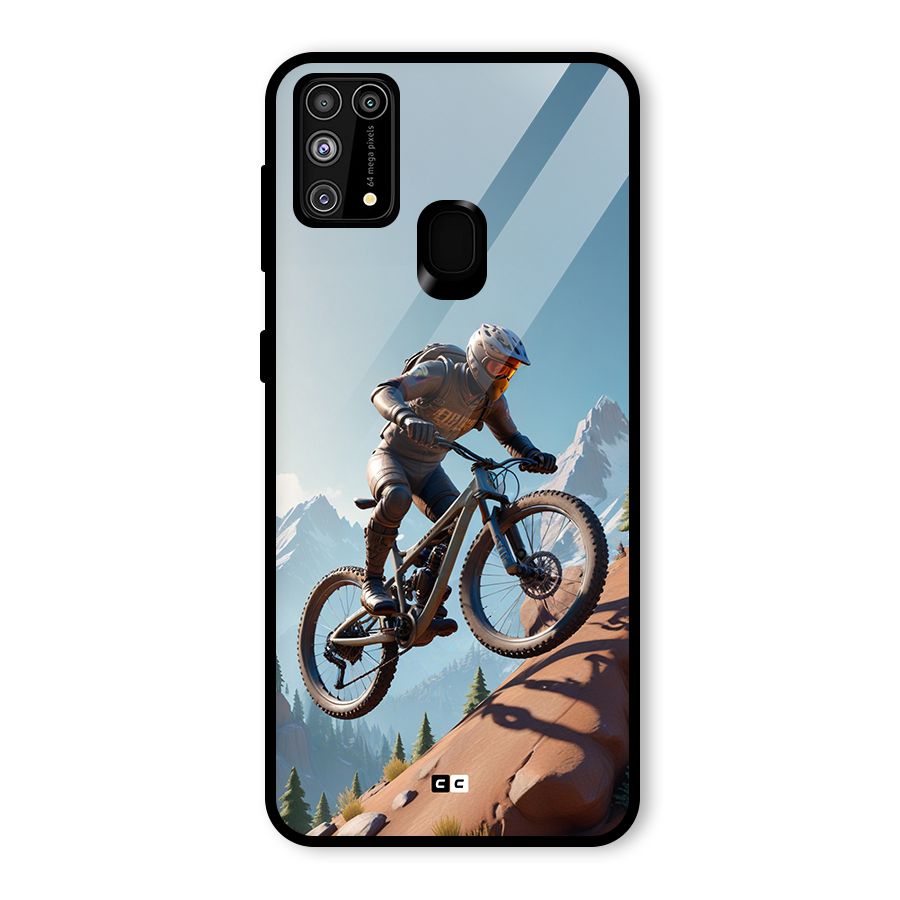 Mountain Rider Glass Back Case for Galaxy F41