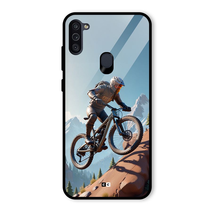 Mountain Rider Glass Back Case for Galaxy M11