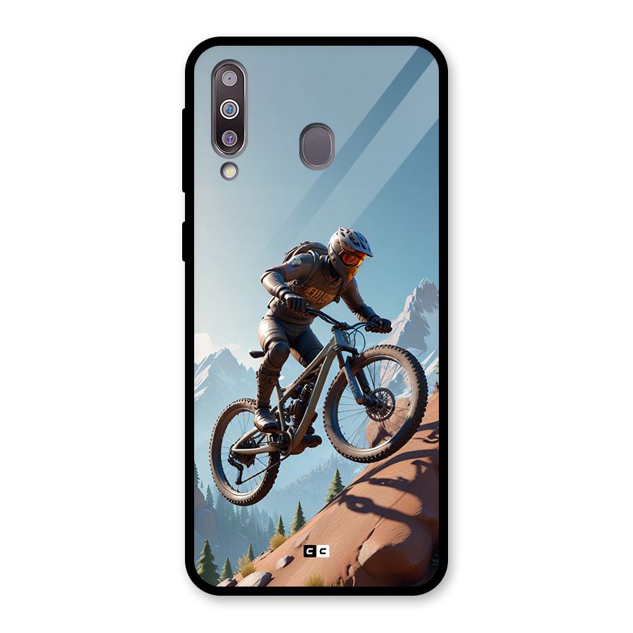 Mountain Rider Glass Back Case for Galaxy M30
