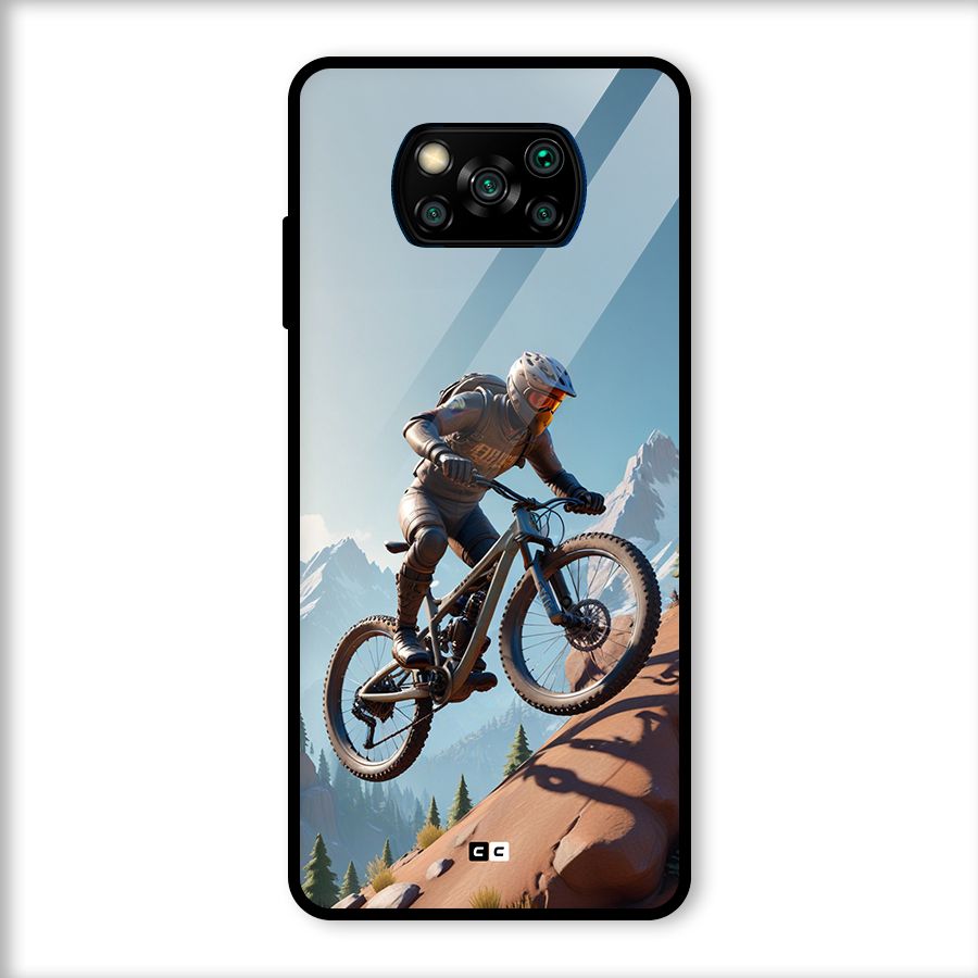 Mountain Rider Glass Back Case for Poco X3