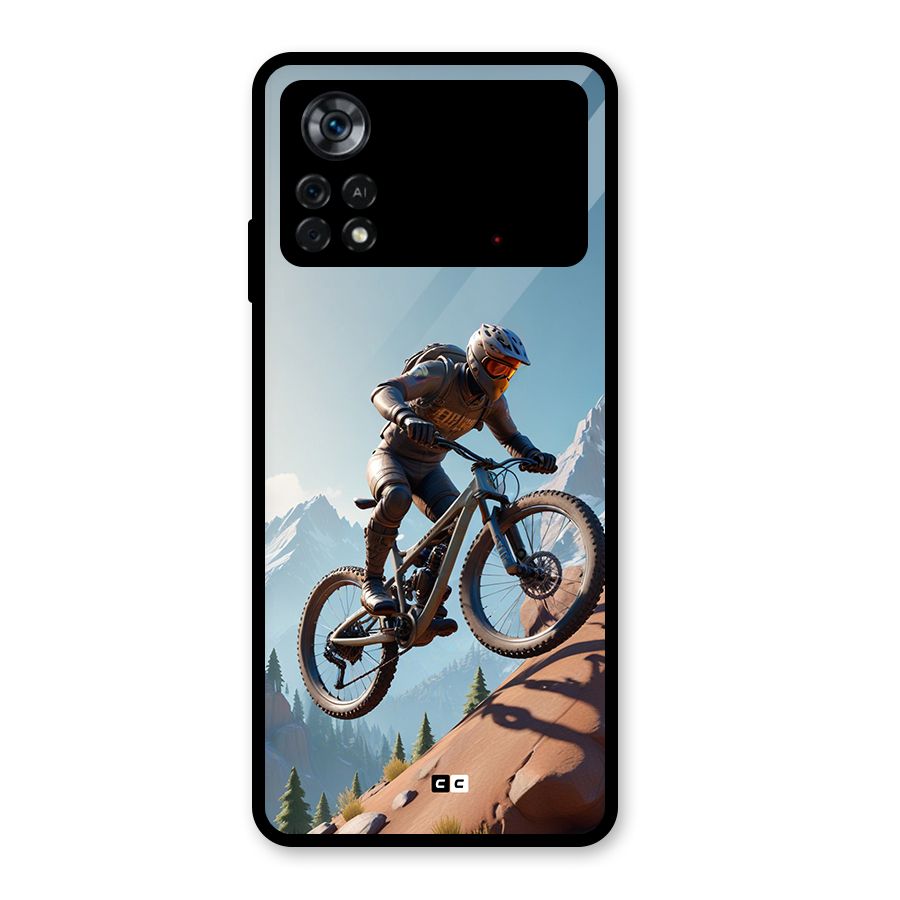 Mountain Rider Glass Back Case for Poco X4 Pro 5G