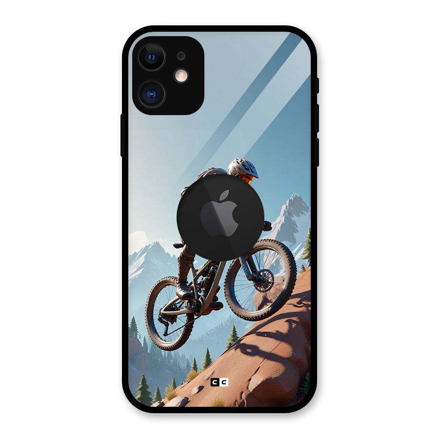 Mountain Rider Glass Back Case for iPhone 11 Logo Cut