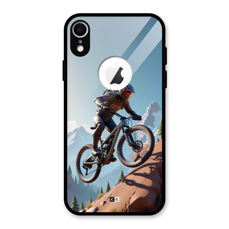 Mountain Rider Glass Back Case for iPhone XR Logo Cut