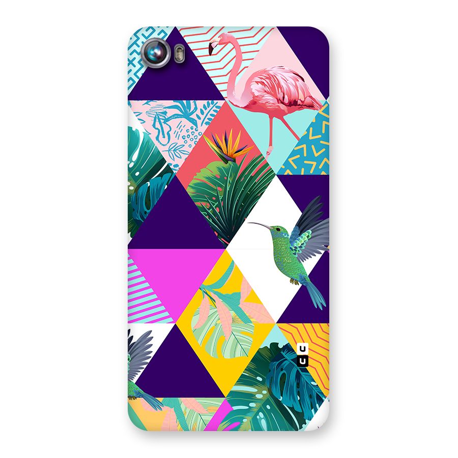 Multicolor Exotic Seamless Pattern Back Case for Canvas Fire 4 (A107)