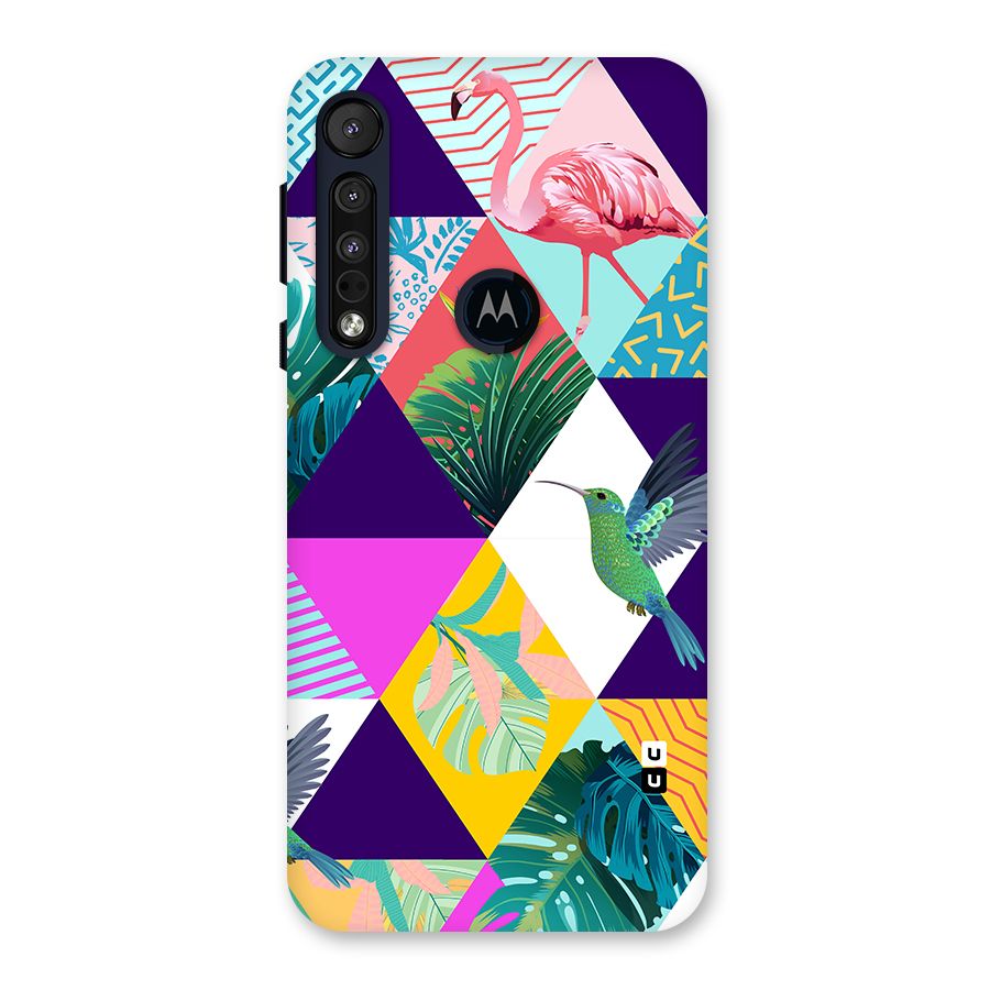 Multicolor Exotic Seamless Pattern Back Case for Motorola One Macro