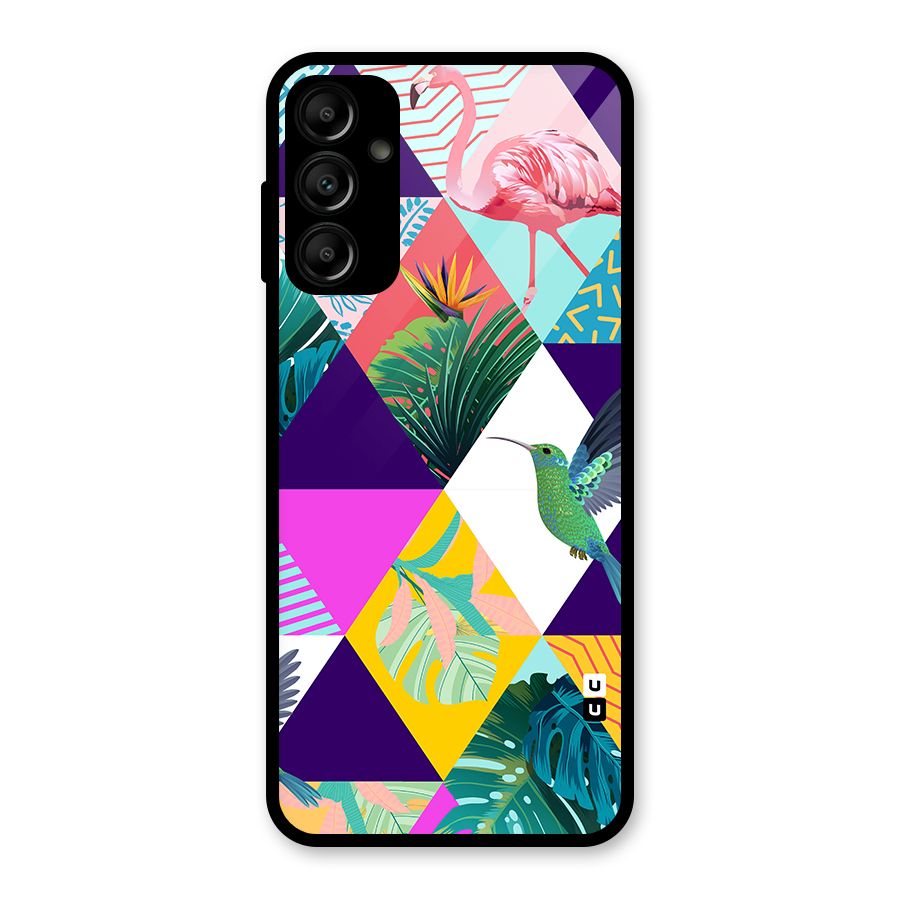 Multicolor Exotic Seamless Pattern Glass Back Case for Galaxy A14 5G