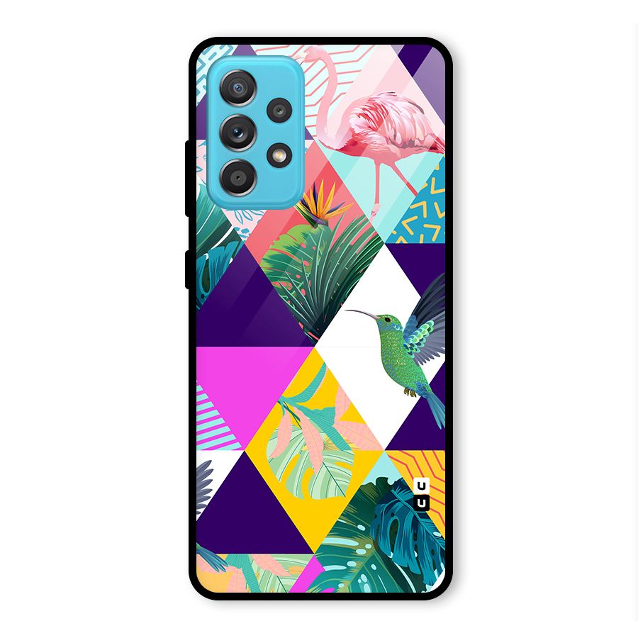 Multicolor Exotic Seamless Pattern Glass Back Case for Galaxy A52