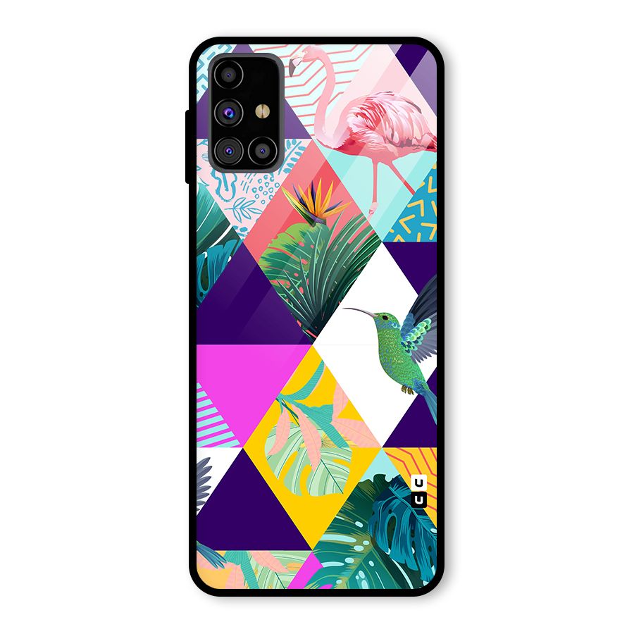 Multicolor Exotic Seamless Pattern Glass Back Case for Galaxy M31s